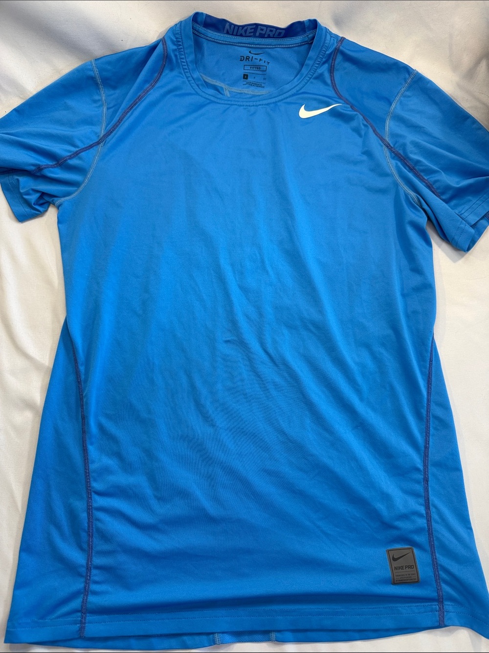 Nike Men’s Bright Blue Dri-FIT Short Sleeve Rash Guard